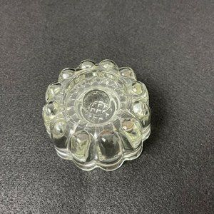 Round Clear Bubble Glass Votive/ Taper Candle Holder - unmarked